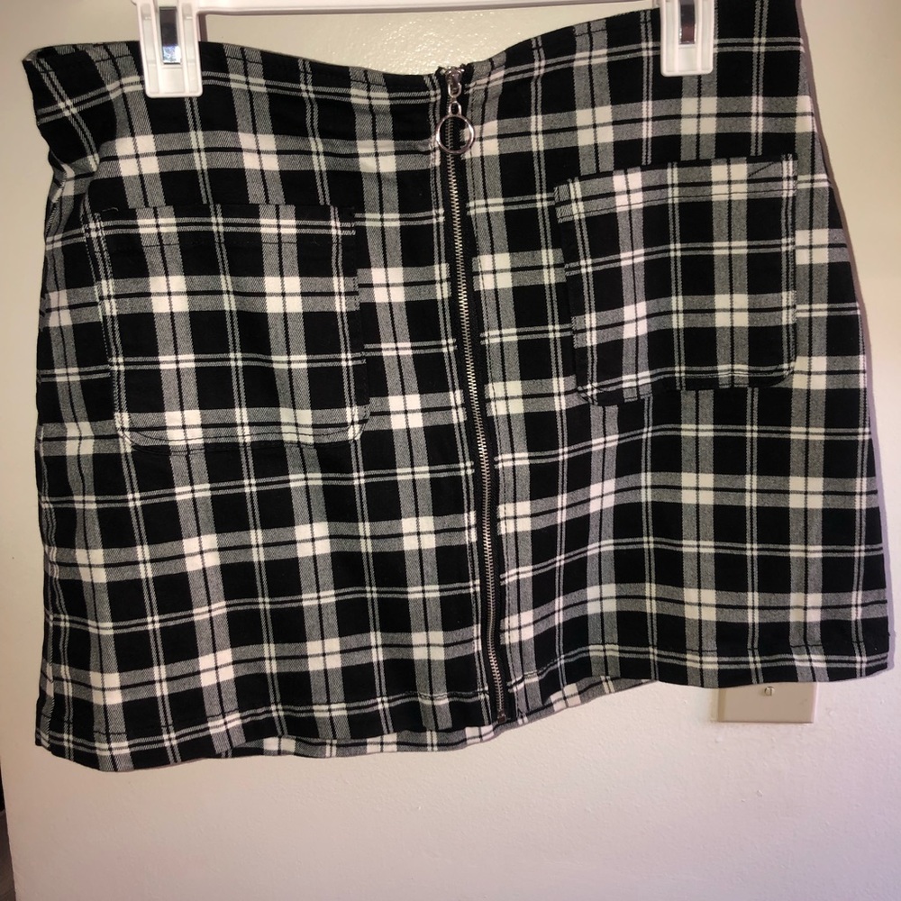 Black &White plus skirt zip front RETRO / vintage